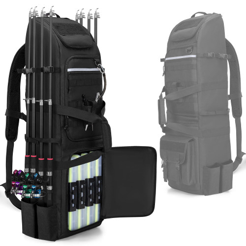 Fishing Backpack Holds 8 Rods & Reels, Fishing Tackle Bag