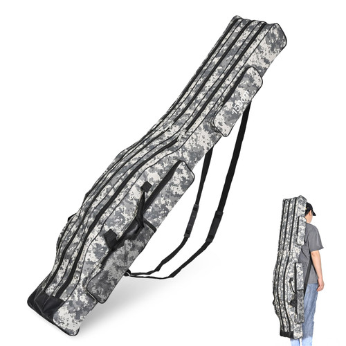 Layers Fishing Pole Bag Durable Oxford Folding Fishing Rod Reel