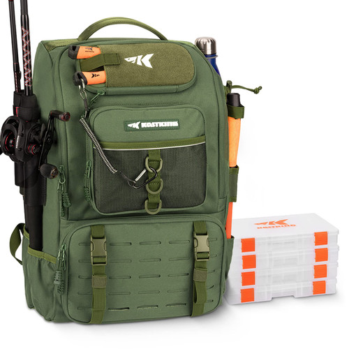 Fishing Tackle Backpack with Rod Holder 4 Tackle