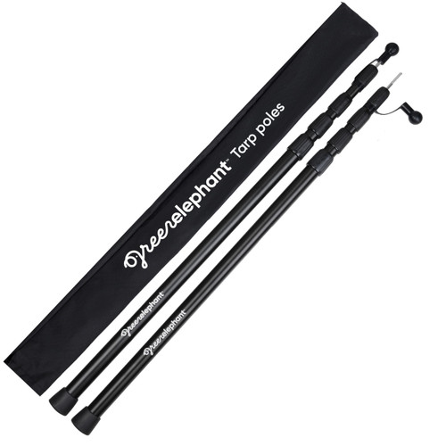 Tarps, Canopy & Awning - Heavy Duty Collapsible Pole Set of 2 - Extends 8ft