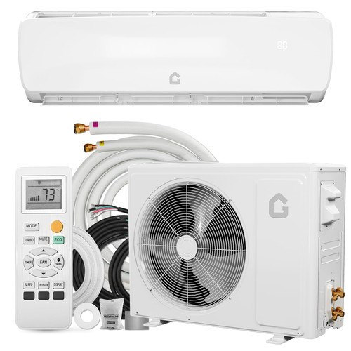9000 BTU Mini Split AC w/Remote Control19 SEER2 Cools Up to 450 Sq. Ft,Ductless Inverter Mini Split System w/0.75 Ton Heat Pump Pre-Charged & Installation Kit, Ultra-Quiet