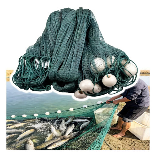 Fishing Drag Net - Handmade Nylon Gill Net for Beach, Ponds