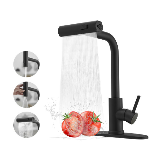 Kitchen Faucets with Pull Down Sprayer,Waterfall Kitchen Sink Faucet