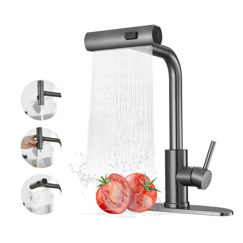 Kitchen Faucets with Pull Down Sprayer,Waterfall Kitchen Sink Faucet