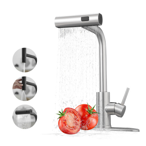 Kitchen Faucets with Pull Down Sprayer,Waterfall Kitchen Sink Faucet