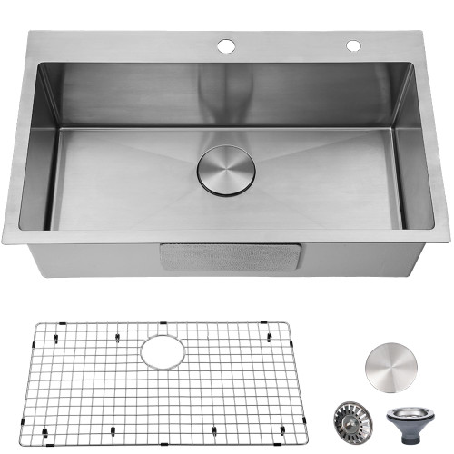 30 inch Drop in Kitchen Sink, Topmount Single Bowl