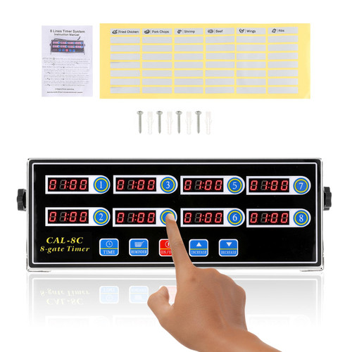 8-Channel Digital Kitchen Timer, Commercial Timer for Restaurant, Food Timer for Cooking