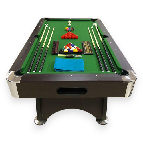 SIMBASHOPPING 7 Foot Pool Table Modern Billiard Table with Green Felt, Ball Return and Accessories