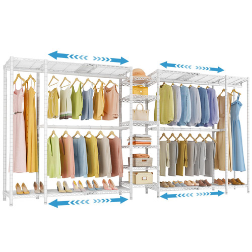 VIPEK X5 Extra Large Expandable Clothes Rack Adjustable from 7'8" to 10'5", Reach-in Closet Metal Clothing Racks