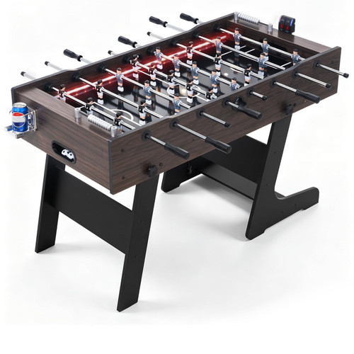 RAYKEEP 53" LED Folding Foosball Table for Adults & Kids, Full Size Indoor Soccer Game with Electronic Scoreboard for Home, Game Room, or Office