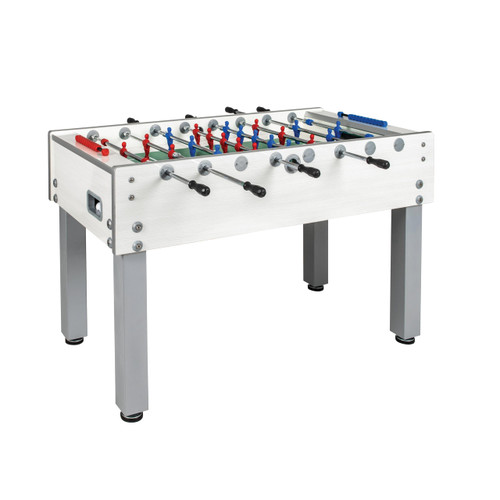 Garlando G-500 Foosball Table, 50” Inch, Weatherproof, Indoor & Outdoor - Premium Soccer Table for Game Room, Bars, and Patios, Includes 10 Balls, white (26-7938)