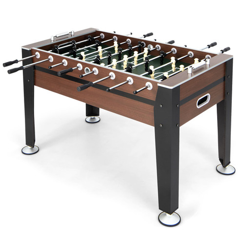 54" Competition Sized Wooden Football Game Table with Non-Slip Leg Levelers, 2 Balls, Soccer Table Game for Home Office