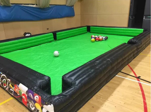 Full Set Human Football Pool Table with 16 Balls,Black Inflatable Billard for Soccer Event Interactive Game