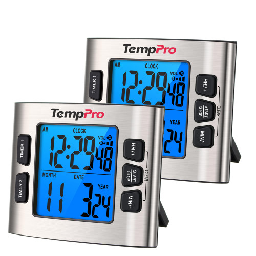 TempPro TM02 24H Digital Timer with Dual Kitchen Timers for Cooking