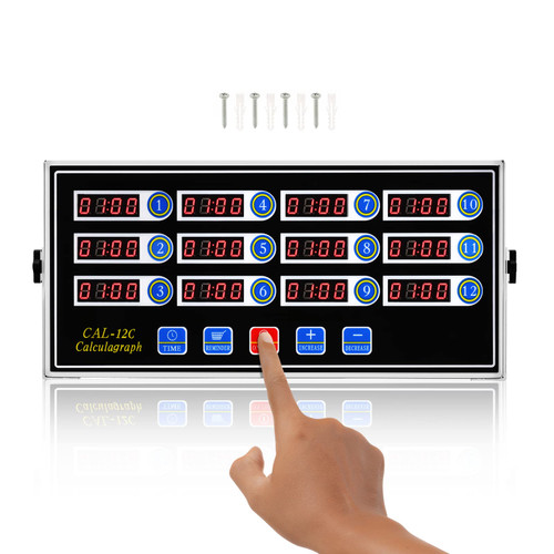 12 Channels Digital Kitchen Timer for Cooking Loud Alarm Stainless Steel