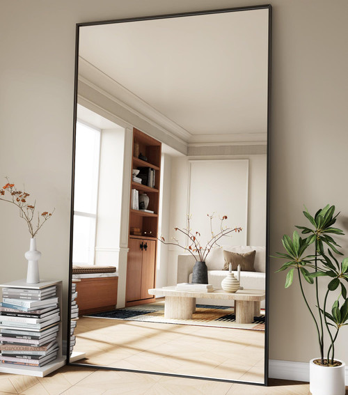 Koonmi 81"x41" Floor Mirror Full Length, Bedroom Floor Body Mirror with Stand