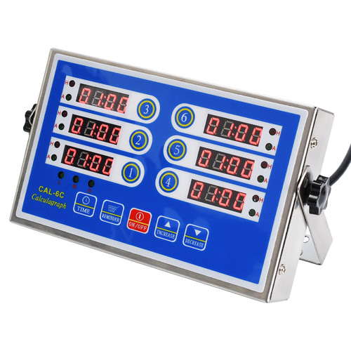 YOOYIST Kitchen Timers for Cooking – 6 Channel Commercial Kitchen Timer Restaurant Kitchen Supplies – Stainless Steel LED Technology Kitchen Timer Digital – Reminder Function, Loud Alarm, Blue