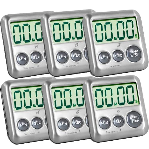 Elegant Digital Kitchen Timer Stainless Steel - Strong Magnetic Back