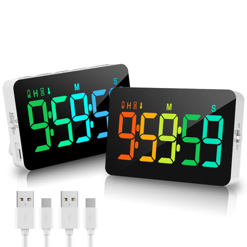 Digital Kitchen Timer with 10 Dynamic RGB Color, Magnetic Classroom Timer