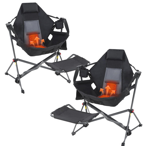 Hammock Chair with Footrest, Heated Camping Chair