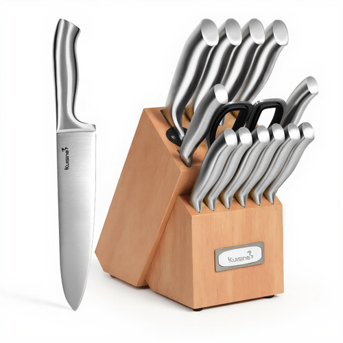 KUISINE Upgraded Sharp Chef Knife Set with block