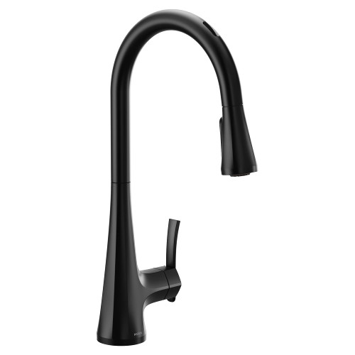 Moen S7235EVBL Sinema Smart Faucet Touchless Pull Down Sprayer Kitchen Faucet with Voice Control and Power Boost