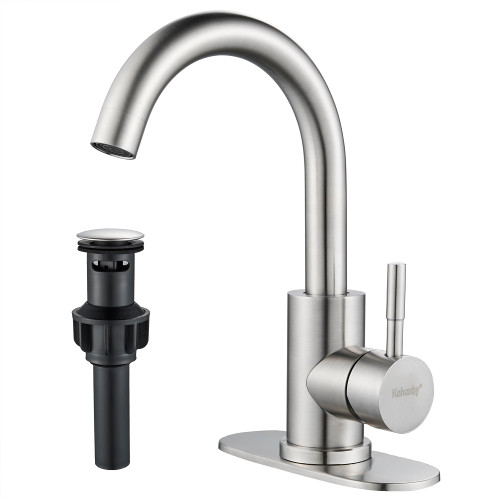 Brushed Nickel Bathroom Sink Faucet - Single Hole