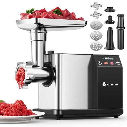 AAOBOSI Meat Grinder Electric 3000W Max with Touch Color Screen