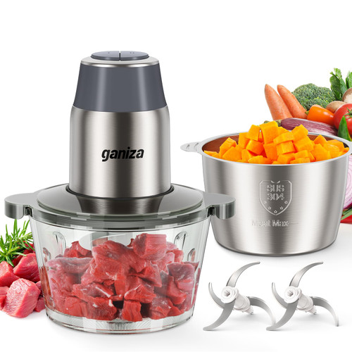 GANIZA Food Processors, Electric Food Chopper with Meat Grinder & Vegetable Chopper