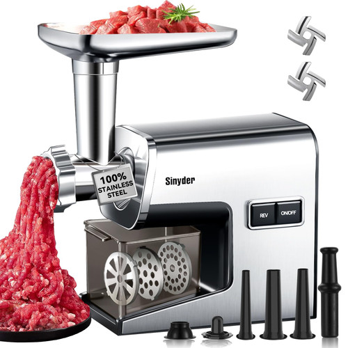 Electric Meat Grinder,3000 Max 304 Stainless Steel Meat Mincer Accessories with 2 Blades