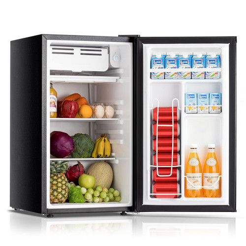 3.2 Cu.Ft Mini Fridge with Freezer, Single Door Compact Refrigerator with 7 Adjustable Thermostat
