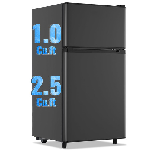 3.5 Cu.Ft Mini Fridge with Freezer, Compact Refrigerator for Office, Dorm
