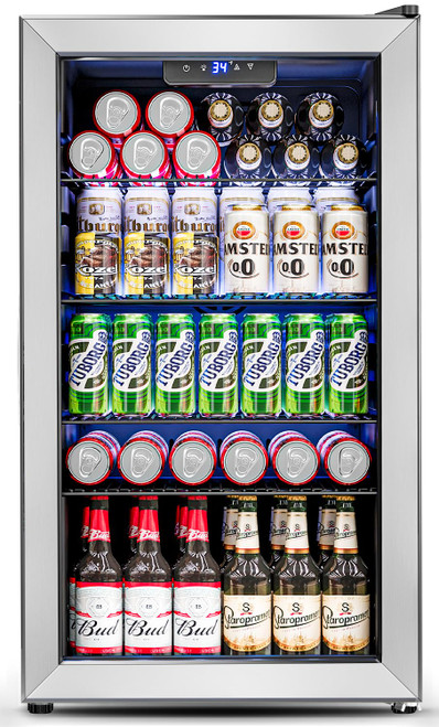 Feelfunn 3.2 Cu.Ft Mini Fridge with Glass Door