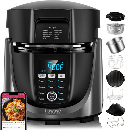 Nuwave Duet Air Fryer, Electric Pressure Cooker & Grill Combo