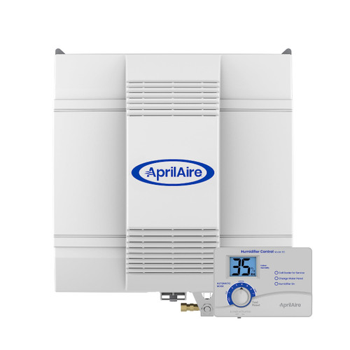 Automatic Fan Powered Furnace Humidifier, Large Capacity Whole-House Humidifier for Homes up to 5,300 Sq. Ft., White