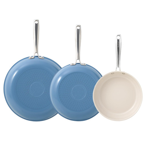 Non Stick Ceramic Frying Pan Set, Non Toxic Ceramic Pans for Cooking, 8" 9.5" 11" Skillet Set