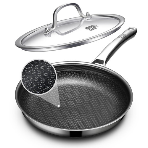 Non Stick Frying Pans 12 inch, Hybrid Improved Version Frying Pans Nonstick with Lid