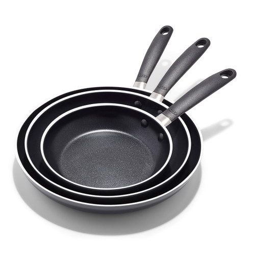 OXO 3-Piece Nonstick Frying Pan Set (8", 10", 12"), PFAS-Free Ceramic Skillets