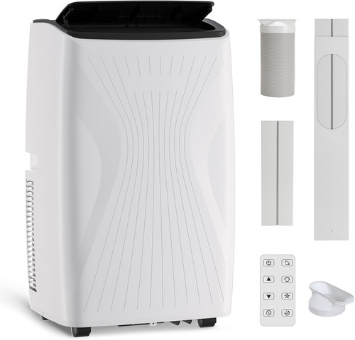Portable Air Conditioner, 12000 BTU 5-in-1 Portable AC Unit, Cool Fan & Dry Remote Control Up to 550 Sq ft LED Display