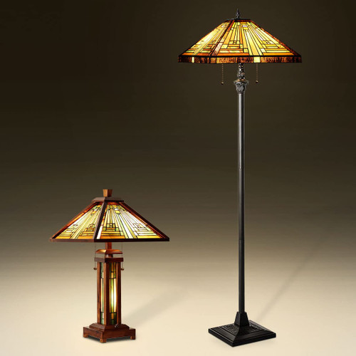 Capulina Mission Antique Style Tiffany Lamp Series Table Lamp Floor Lamp Decor for Living Room Bedroom Study Room