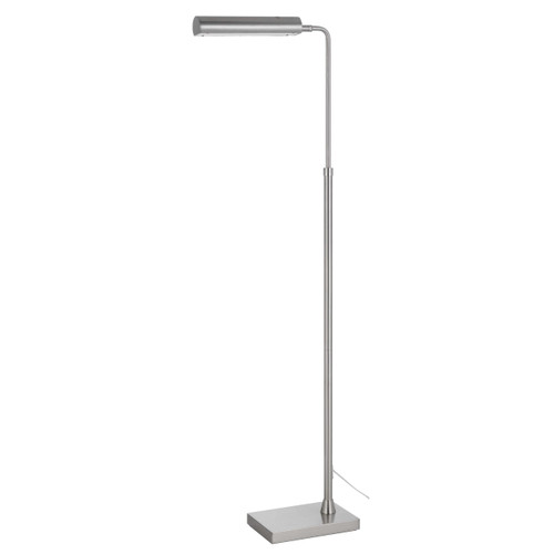 Benzara Kime 44-58 Inch Floor Lamp- Adjustable Height- LED- Brushed Steel Finish