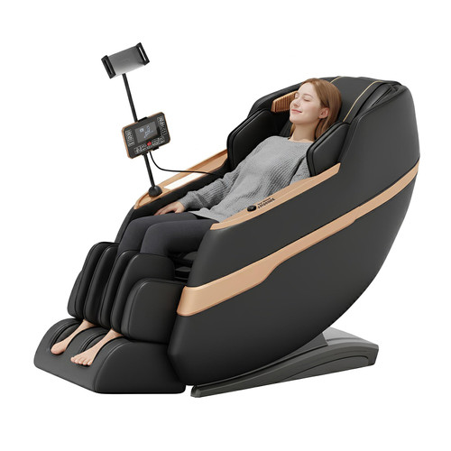 Zero Gravity Massage Recliner with 12 Fixed Casters, Full Body Airbag Massage, Waist and Leg Heating, Automatic Retractable Footrest, AI Voice Control