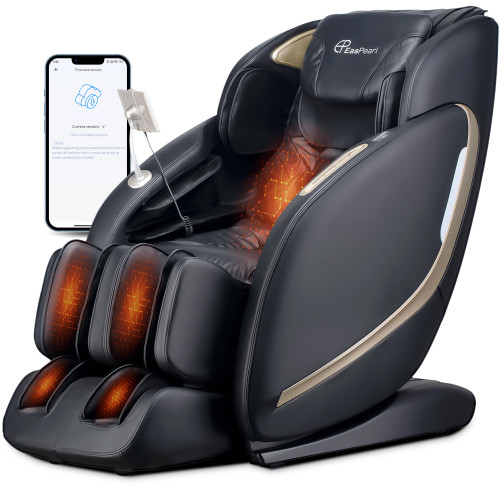 EASPEARL Massage Chair Full Body,53.15in SL-Track,Zero Gravity Massage Chair with Heat, Auto Footrest,OTA Upgraded 24 Auto Modes,LCD Screen,36 Airbags, Bluetooth&APP Control, Shiatsu&Thai Stretch