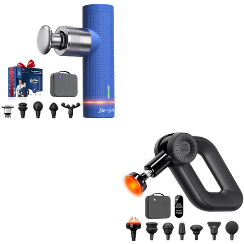 BOB AND BRAD D6 Pro Plus Massage Gun with Heat (Black) and A7 Mini Massage Gun with 11mm Amplitude