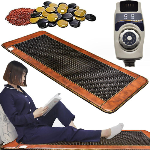 ICEMOB Full Body Massage Mat with Heat,50X150cm Far Infrared Jade Amethyst Heat Stone Mat,Germanium Infrared Pad