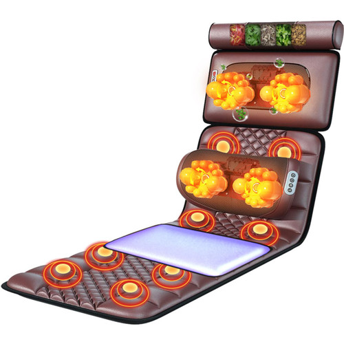 Shiatsu Massage Mat with 20 Kneading Heads, 9 Heat & Intensity Levels, Full Body Massager Cushion for Neck & Back Relief