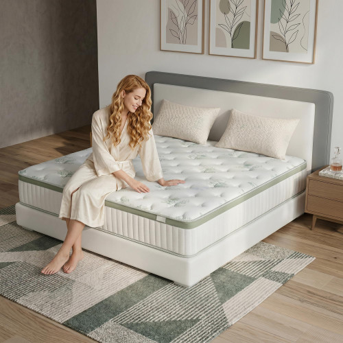 Queen Size Mattress 12 Inch, Medium Firm Memory Foam Hybrid Mattress with Individual Pocket Spring
