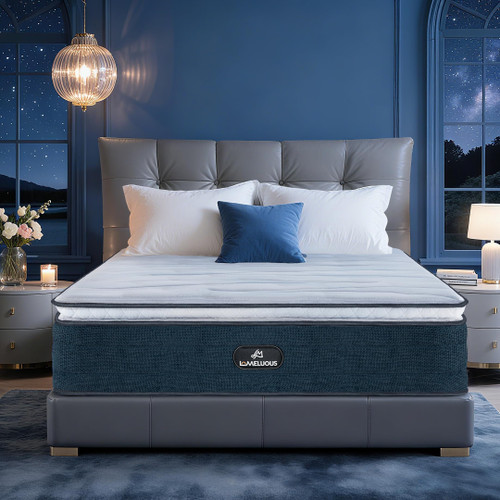 King Mattress, 14”King Size Mattress with 3” Pressure Relief Layer and Coils System for Back Pain Relief & Proper Spinal Support