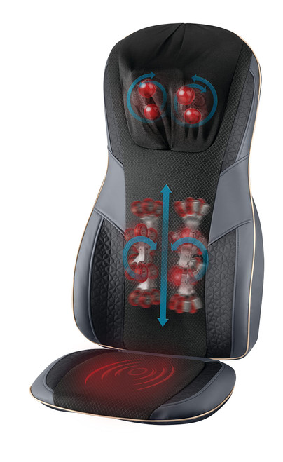 Homedics Serenity Shiatsu Massage Cushion with Sound & Meditation|5 Massage Styles for Pain Relief, Targets Neck & Shoulders