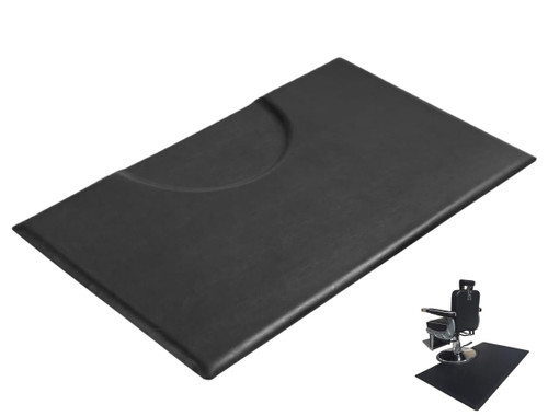 1 Inch Thick Barber Chair Mat, Salon & Barber Cutting Anti-Fatigue Comfort Floor Mat for Hair Stylist Beauty,5 Ft × 3 Ft (Rectangle, Black)